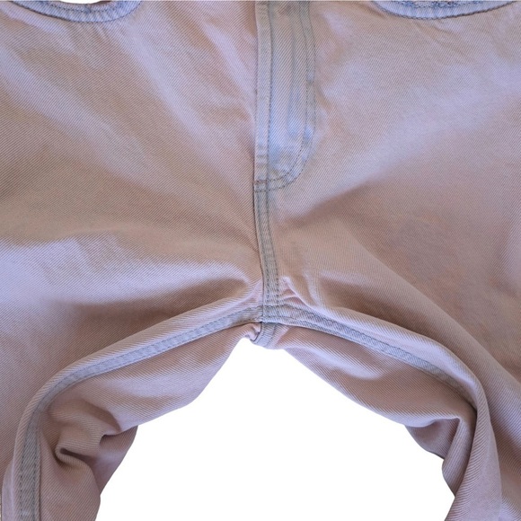 Zara high rise raw hem flare jeans pink blue size 2 - Picture 6 of 13